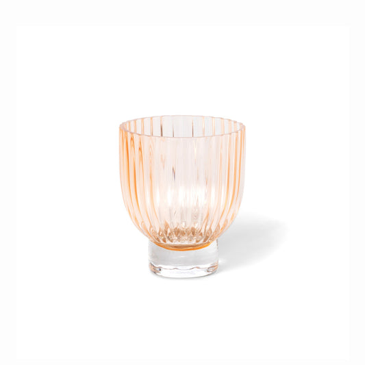 Melon Glass Vase with Clear Base, Small