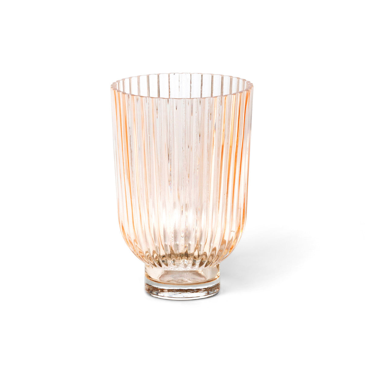 Melon Glass Vase with Clear Base, Medium