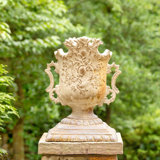 Aged Estate Urn, with decorative embellishment