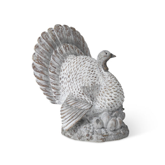 Whitewash Turkey Statuette