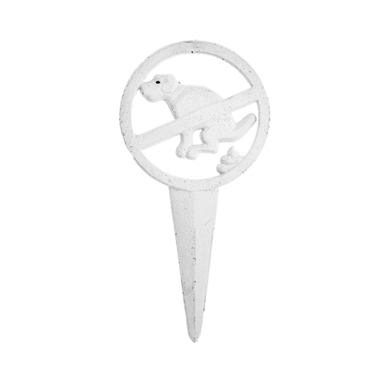 Cast Iron Sign, White, No