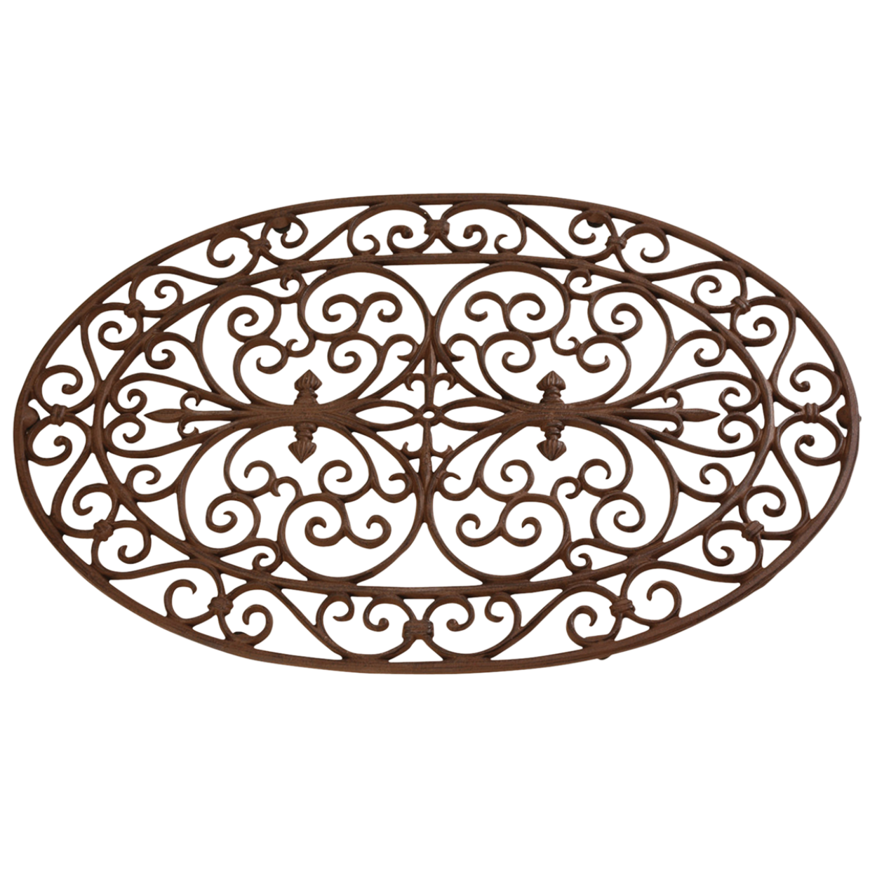 Oval Doormat, Cast Iron, Antique Brown