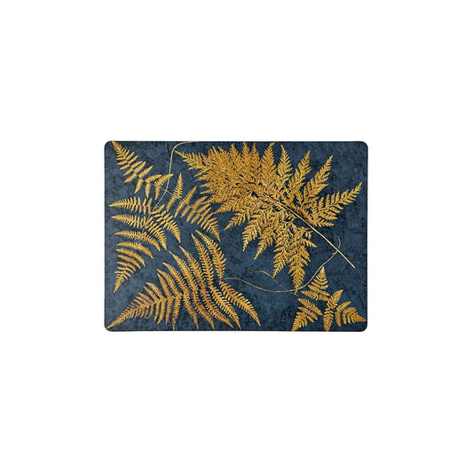 Navy Gilded Ferns Placemat S/4