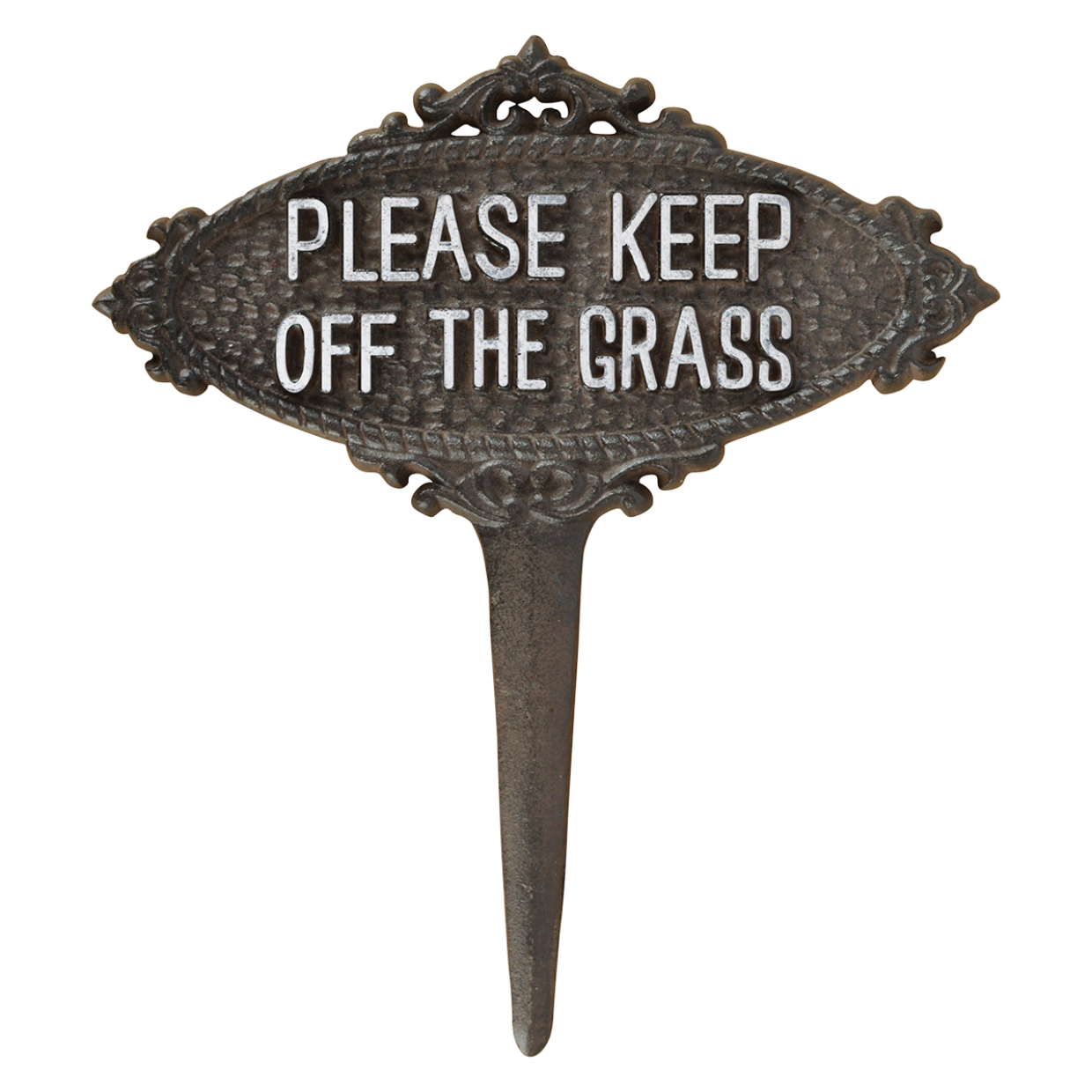 Cast Iron Sign, "Please Keep Off the Grass"