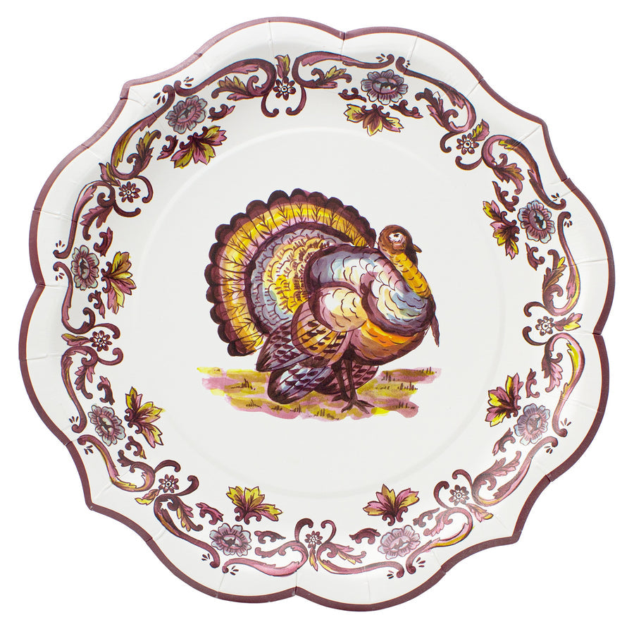 Turkey Toile Dinner Paper Plate
