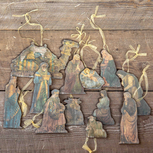 Antique Nativity Ornaments, set of 12