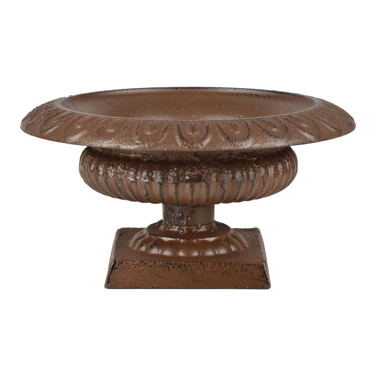 Low French Urn, Cast Iron, Antique Brown - Small
