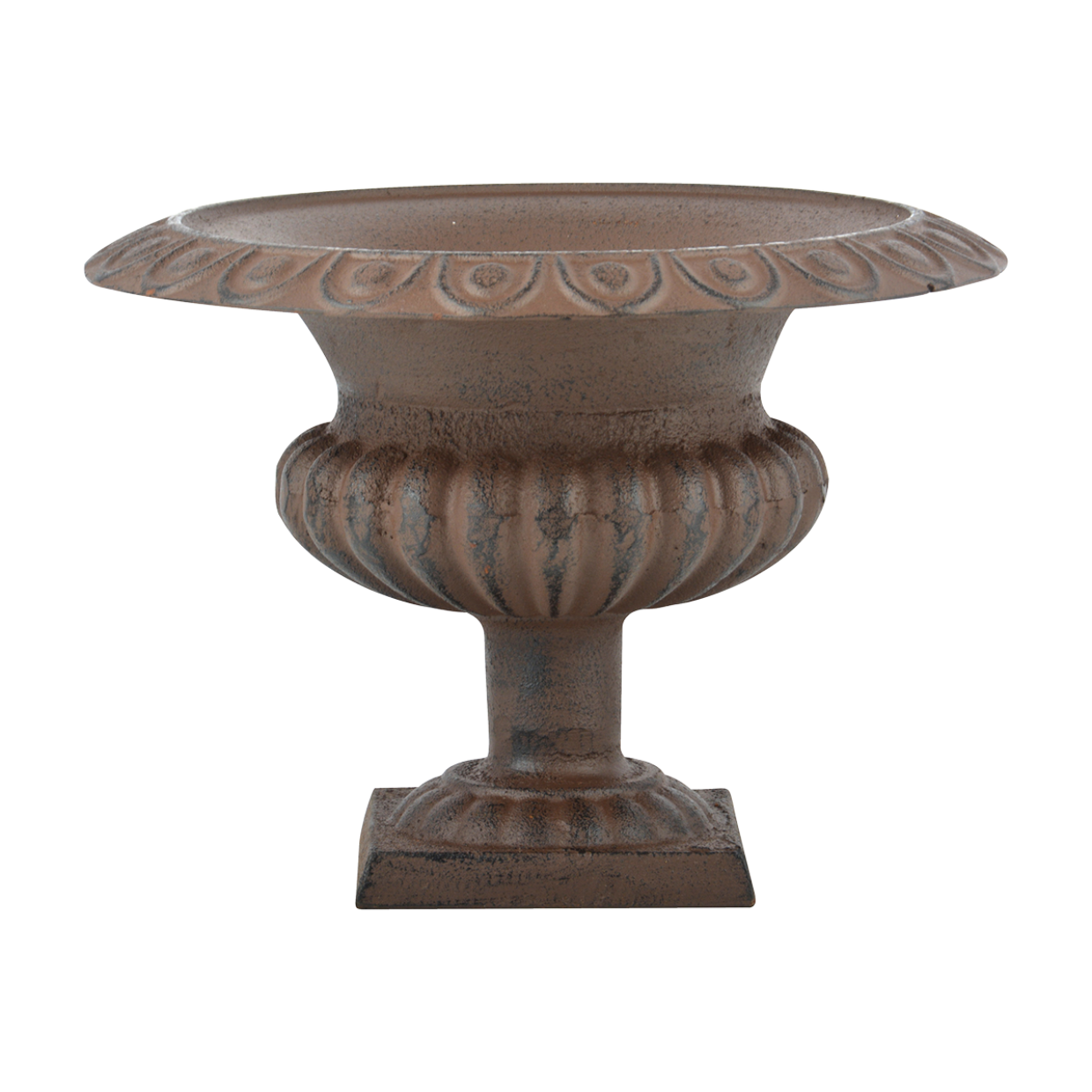 Low French Urn, Cast Iron, Antique Brown - Medium