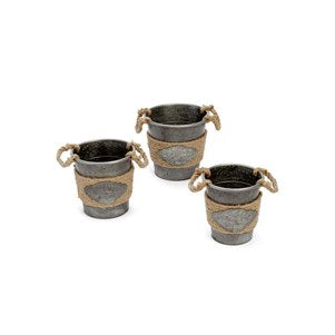 Iron and Jute Round Planter