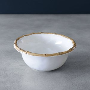 VIDA Bamboo 7.5 Cereal Bowl (White and Natural), Set of 4