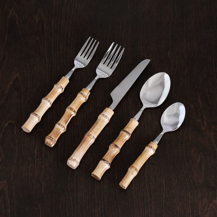 VIDA Bamboo Stainless Flatware II S5 (Silver and N