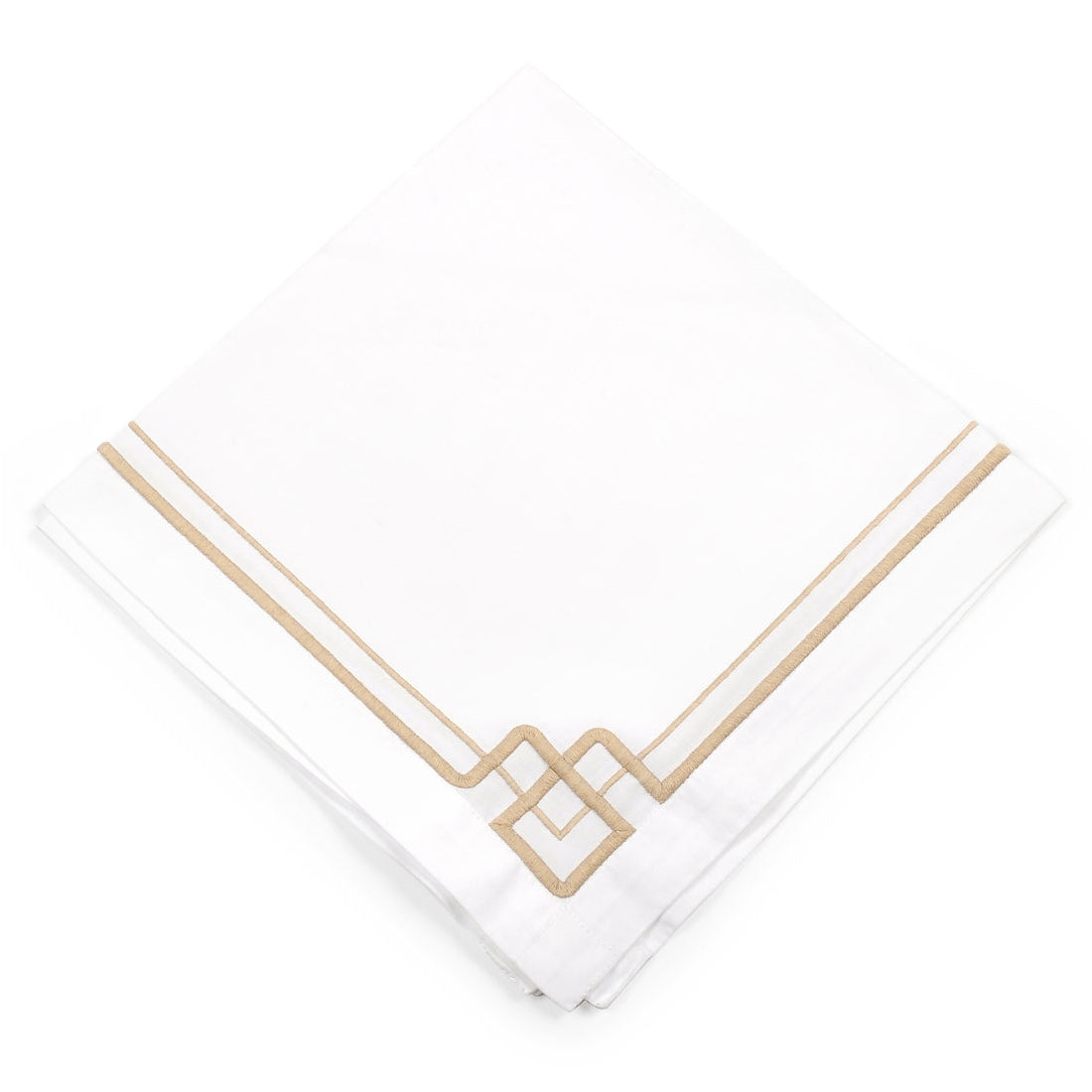 Interlocking Key White & Taupe Napkin- Set of 4