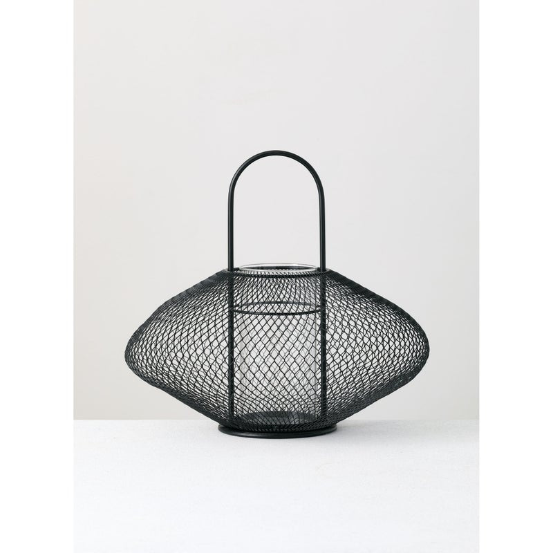 Modern Black Mesh Metal Lantern