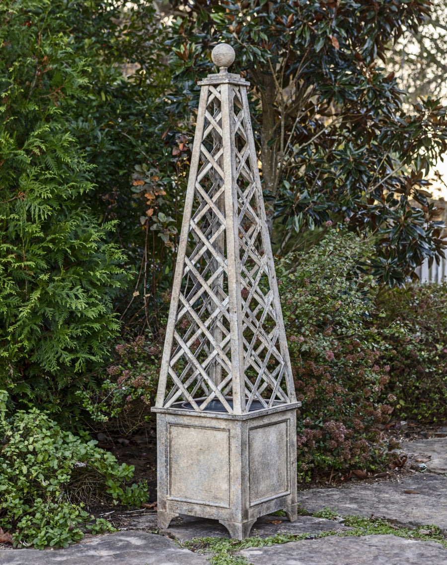 Aged Metal Trellis Planter
