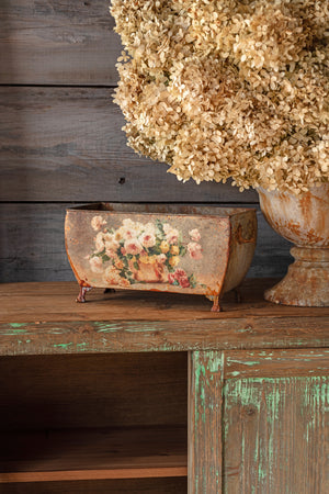 Old Rose Rectangular Tole Container