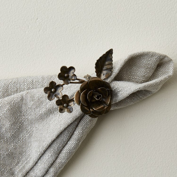 Rosebud Napkin Ring, Set of 4