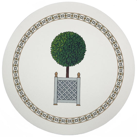 TC Parterre Topiary 16"D Round Pebble Placemat, Set of 4