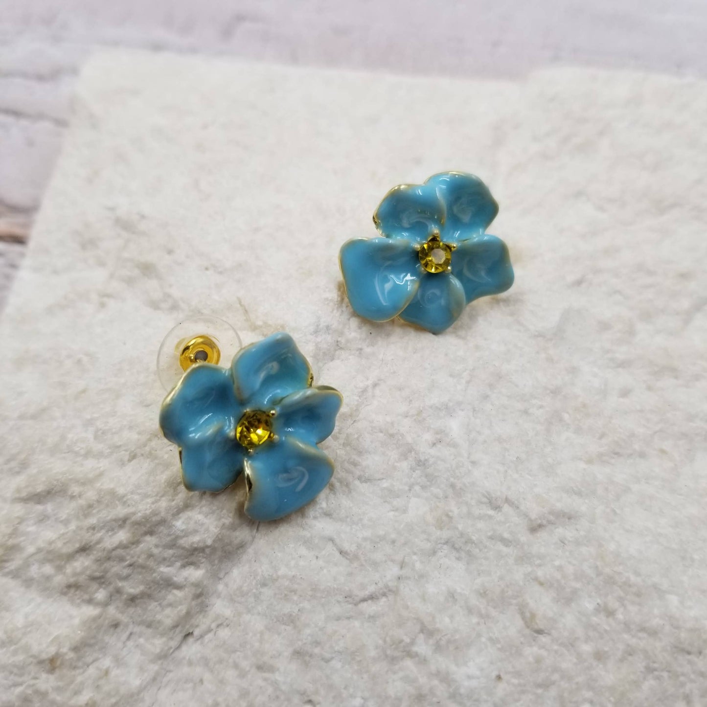 Blue Enchantress Flower Earrings
