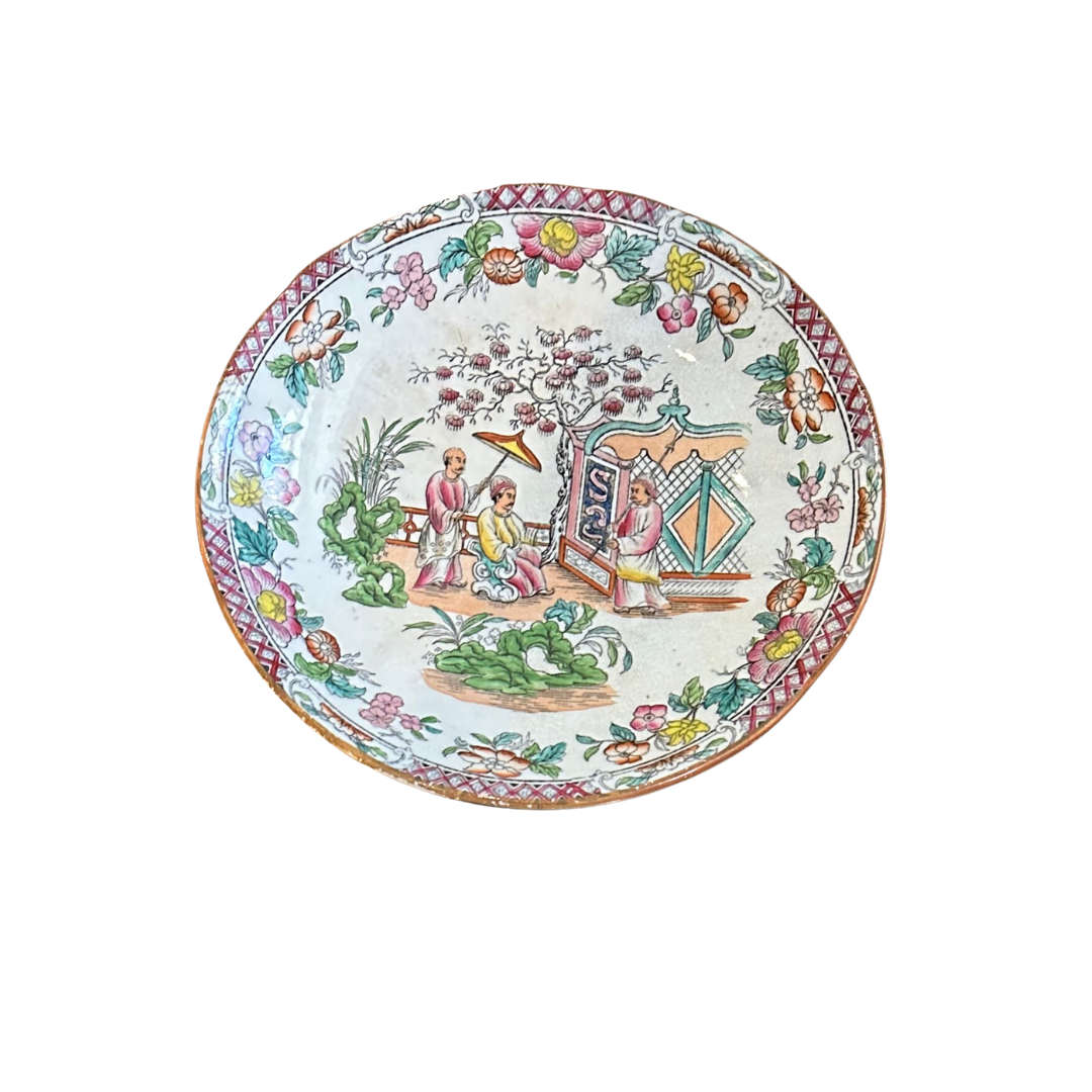 19th C Chinese Garden Plates, set of 4