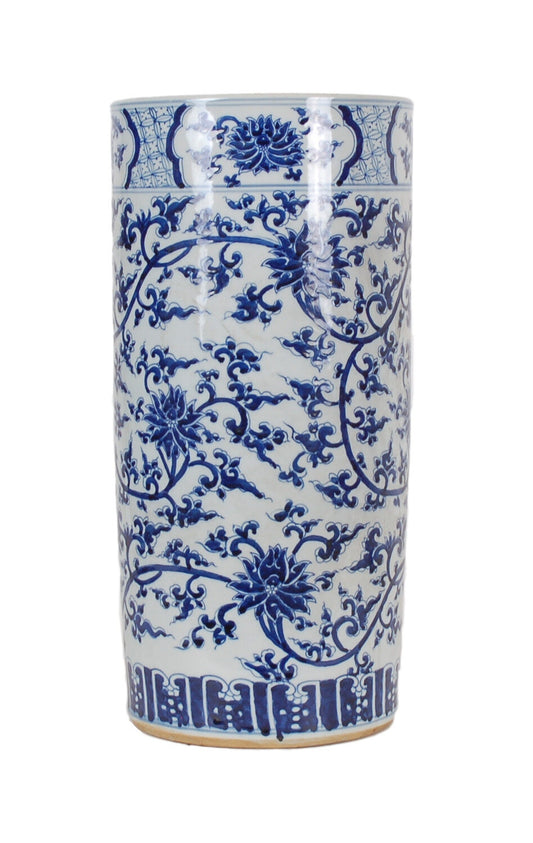 Blue and White Floral Umbrella Stand