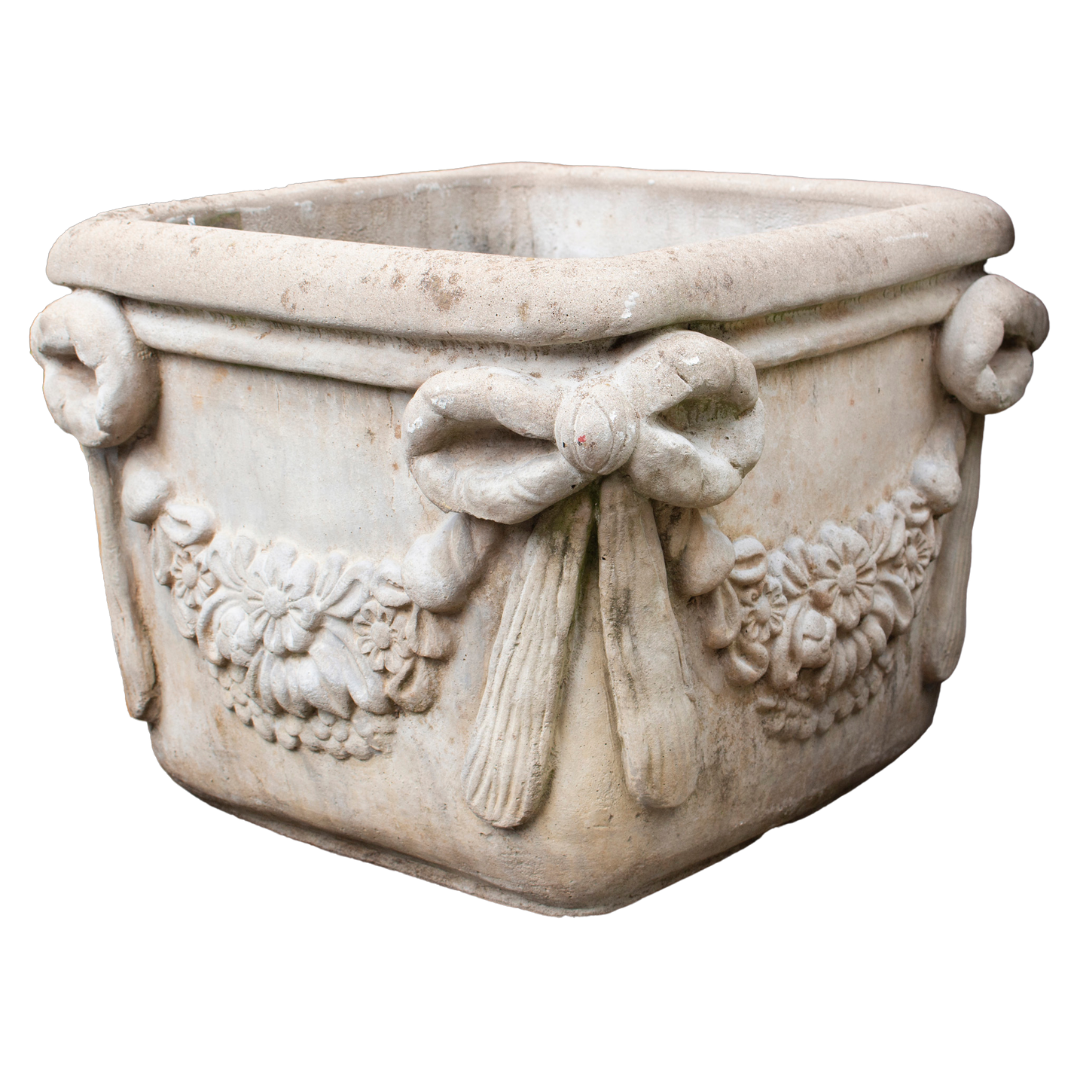 Pair of Concrete Garden Urns