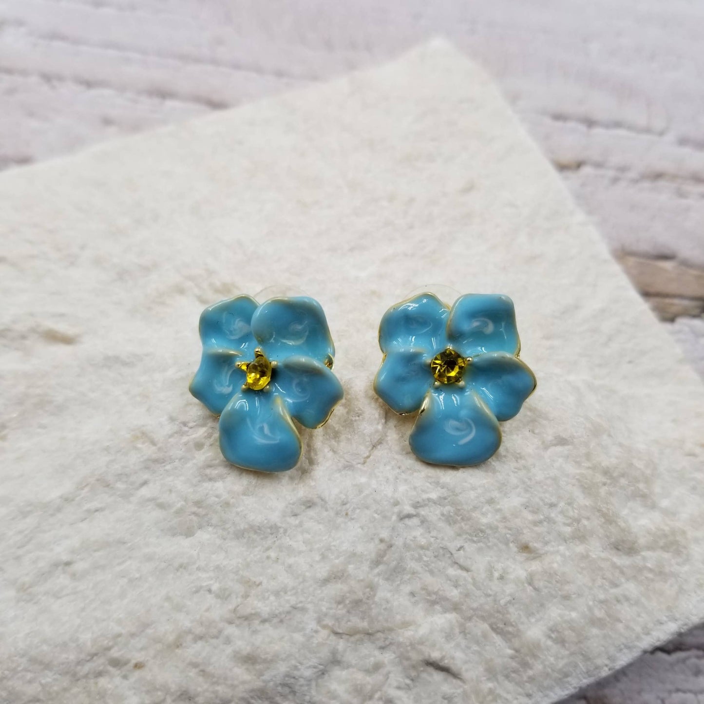 Blue Enchantress Flower Earrings