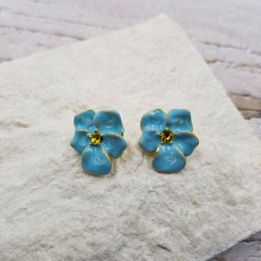 Blue Enchantress Flower Earrings