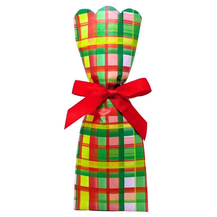 Paper Wine or Gift Bag Kit - Holiday Plaid