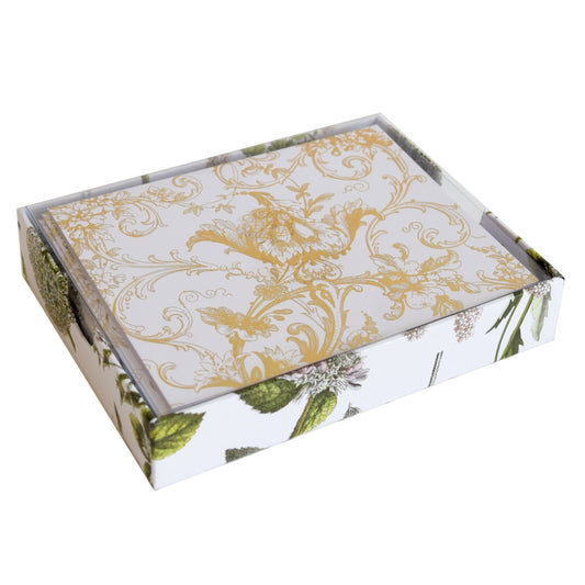 Botanical Foil Swirl Folded Note Cards