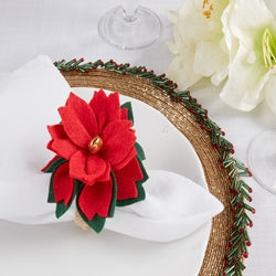 Poinsettia Napkin Rings - set of 4