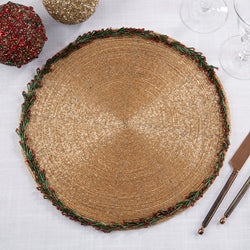 Beaded Wreath Placemat - Set of 4