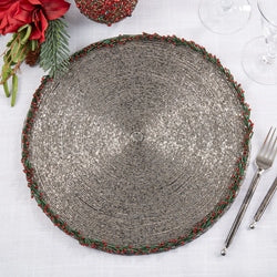 Beaded Wreath Placemat - Set of 4