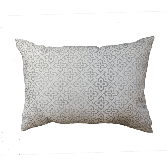 Indoor/Outdoor Grey & White Lumbar Pillows