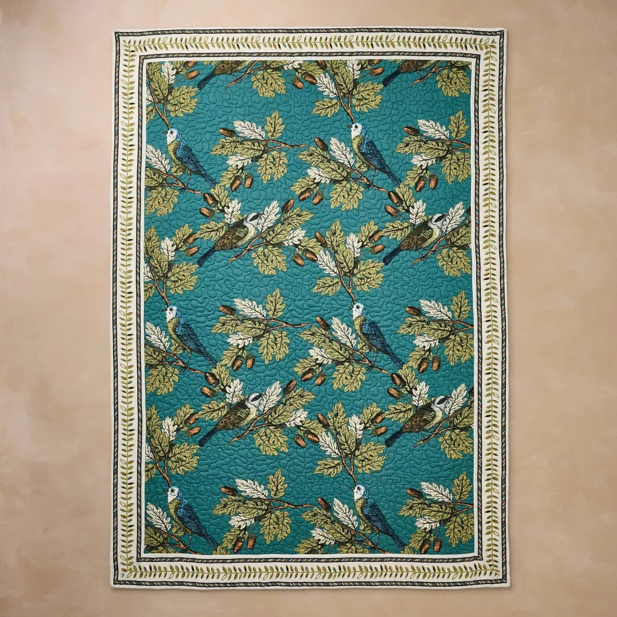 Birds & Acorns Quilted Throw