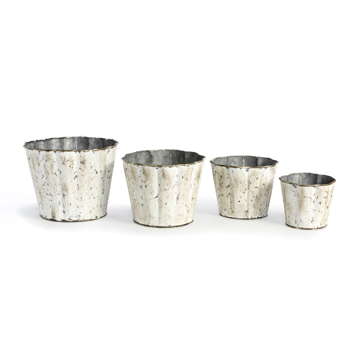 Galvanized Scalloped Planter