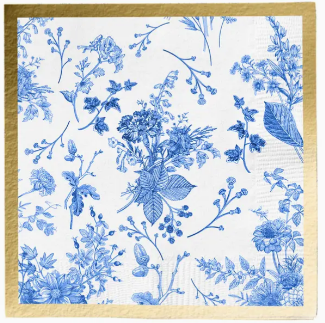 Cocktail Napkin Blue & White 20 pack