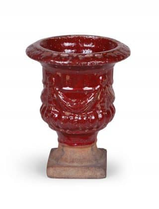 Red Stoneware Urn Planter