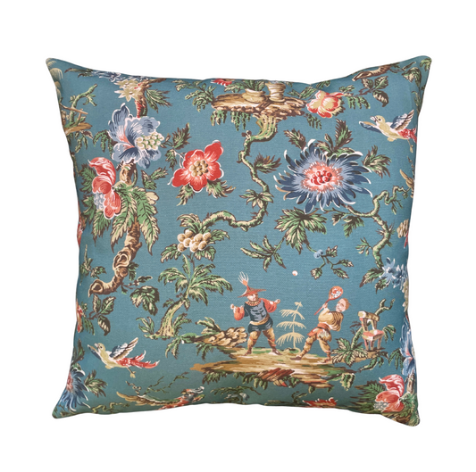 Custom 20" Indoor/Outdoor Pillows - Turquoise Chinoiserie