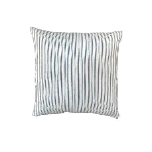 Custom 19" Indoor/Outdoor Pillows - Blue Ticking Stripe