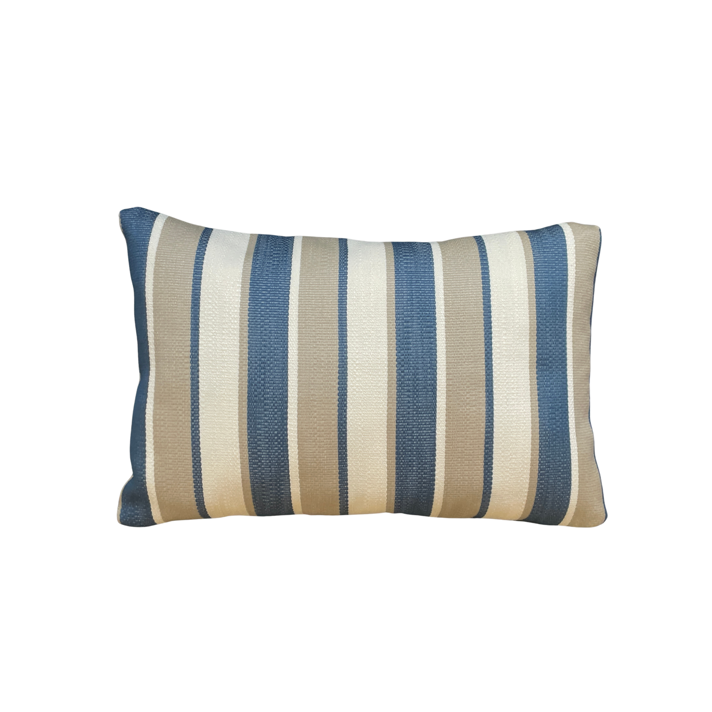Custom 12”x18” Indoor/Outdoor Lumbar - Blue, Beige & Cream Stripes