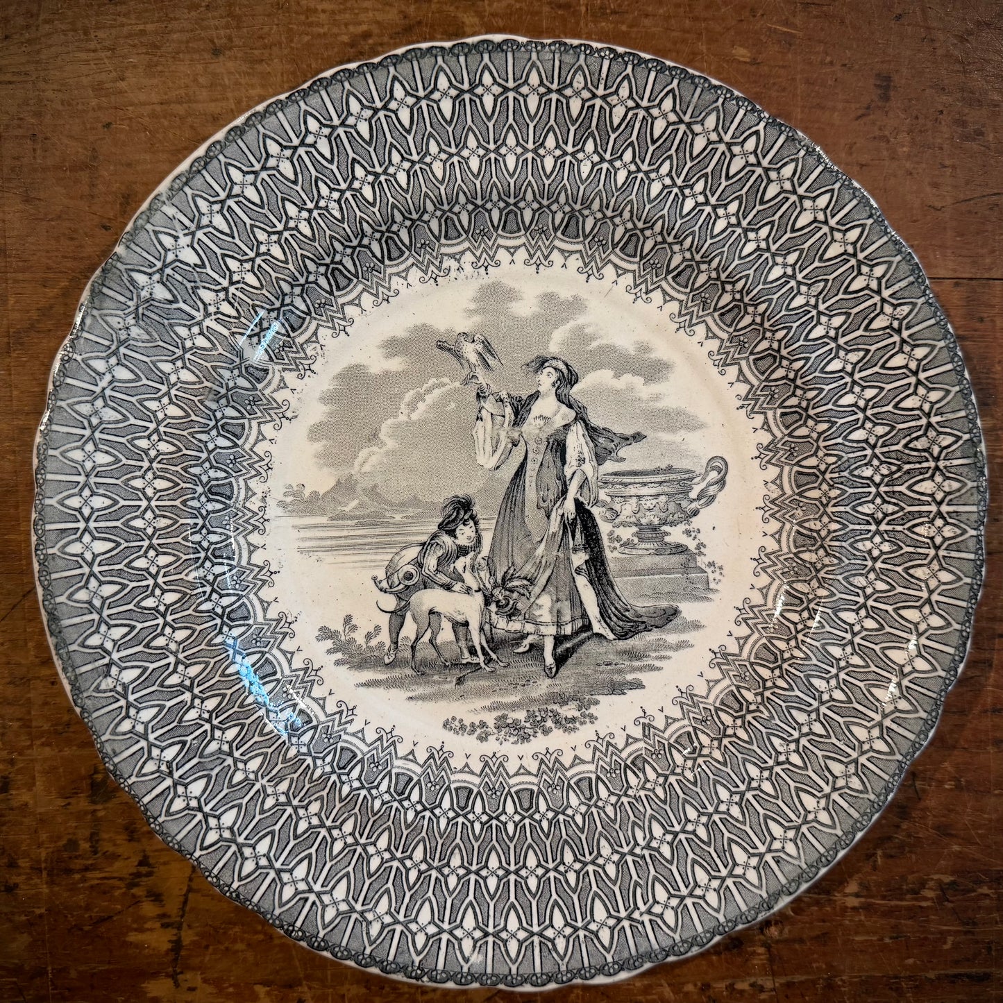 French Ironstone Talking Plate  - Allegory of England