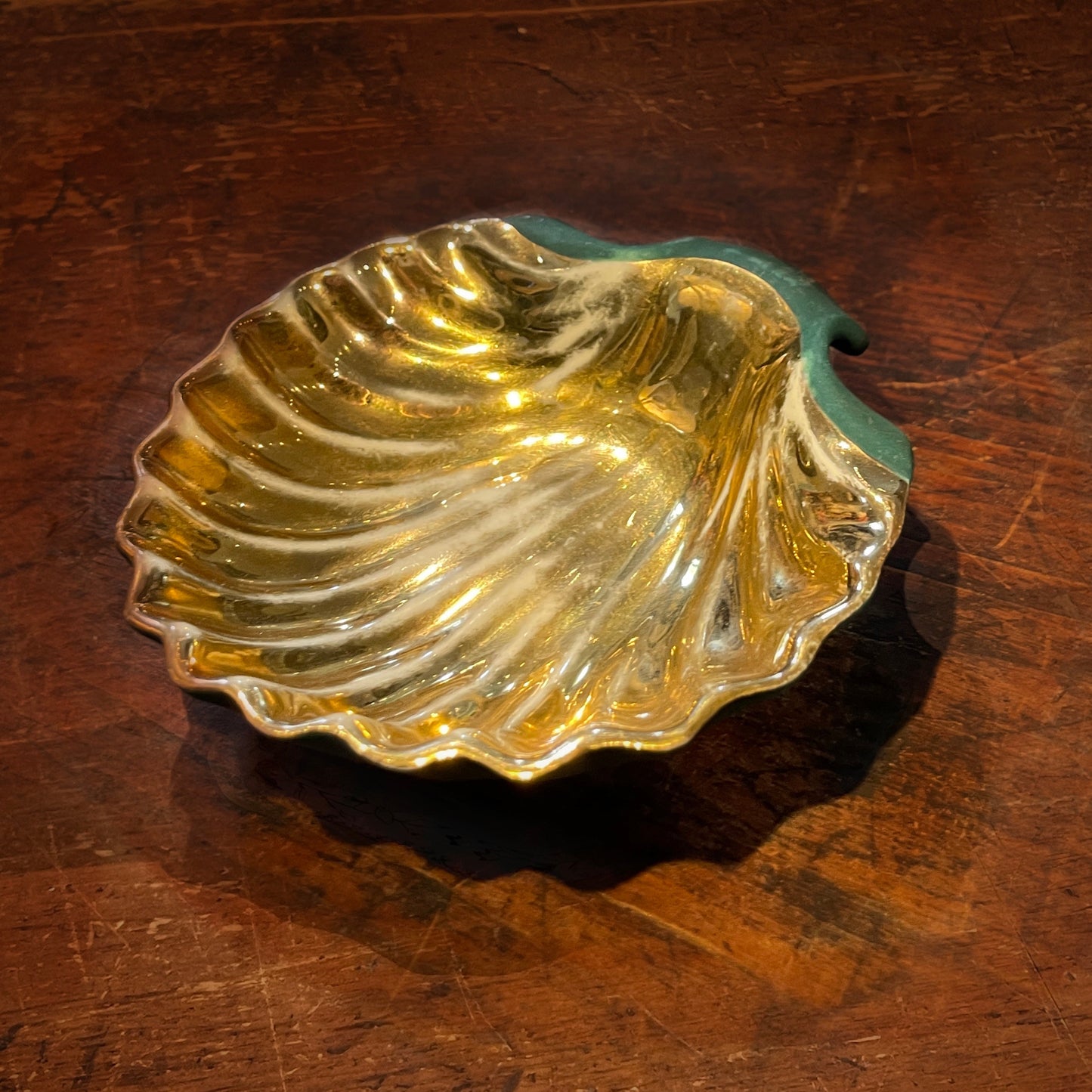 Set of Gilt & Green Limoges Hors D'Oeurves Shell Plates