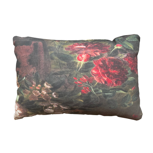 Indoor/Outdoor Dark Floral Lumbar Pillows