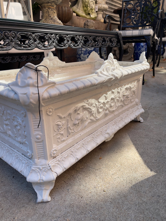 White French Painted Cast Iron Garden Planter