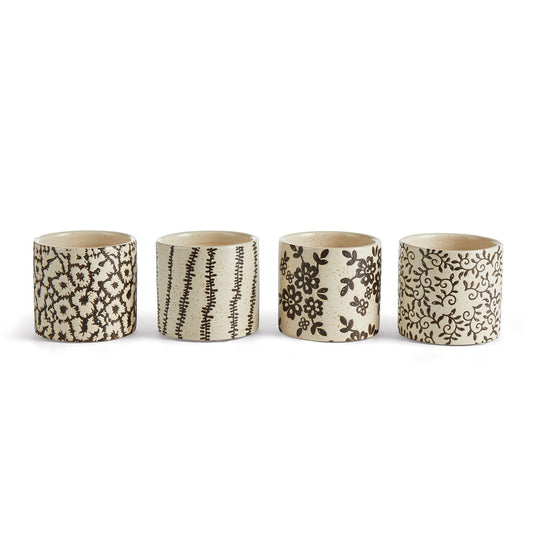 Black & Cream Mini Pots