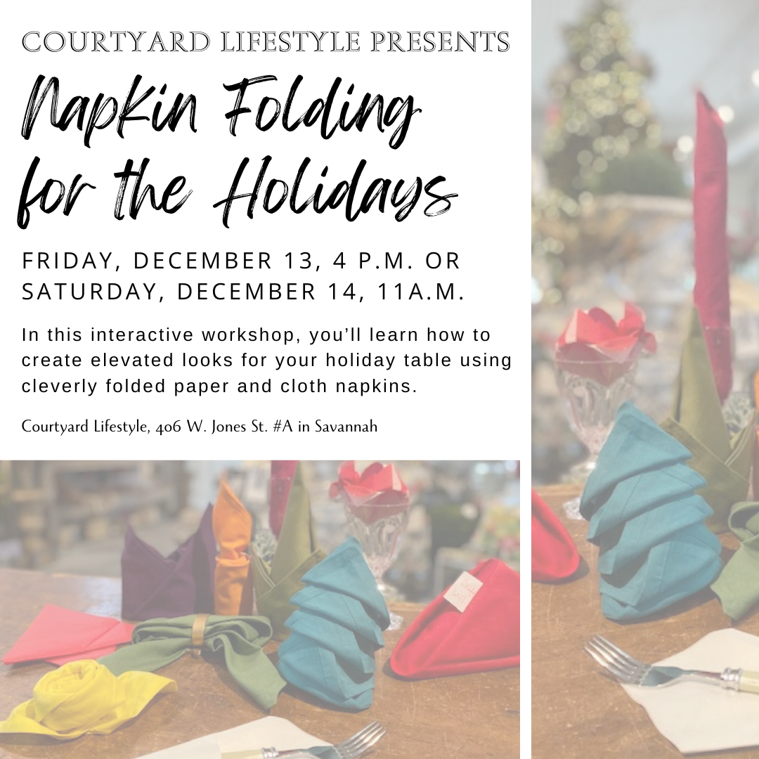 Workshop Registration - Napkin Folding for the Holidays