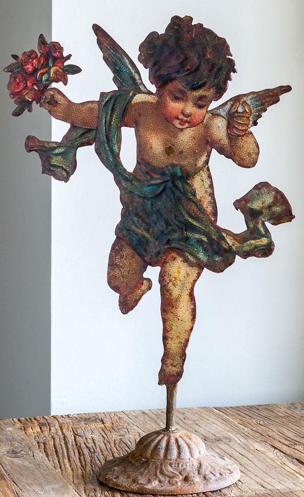 Metal Cherub on Stand