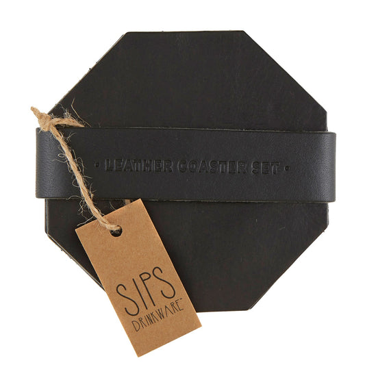 Leather Coaster Set