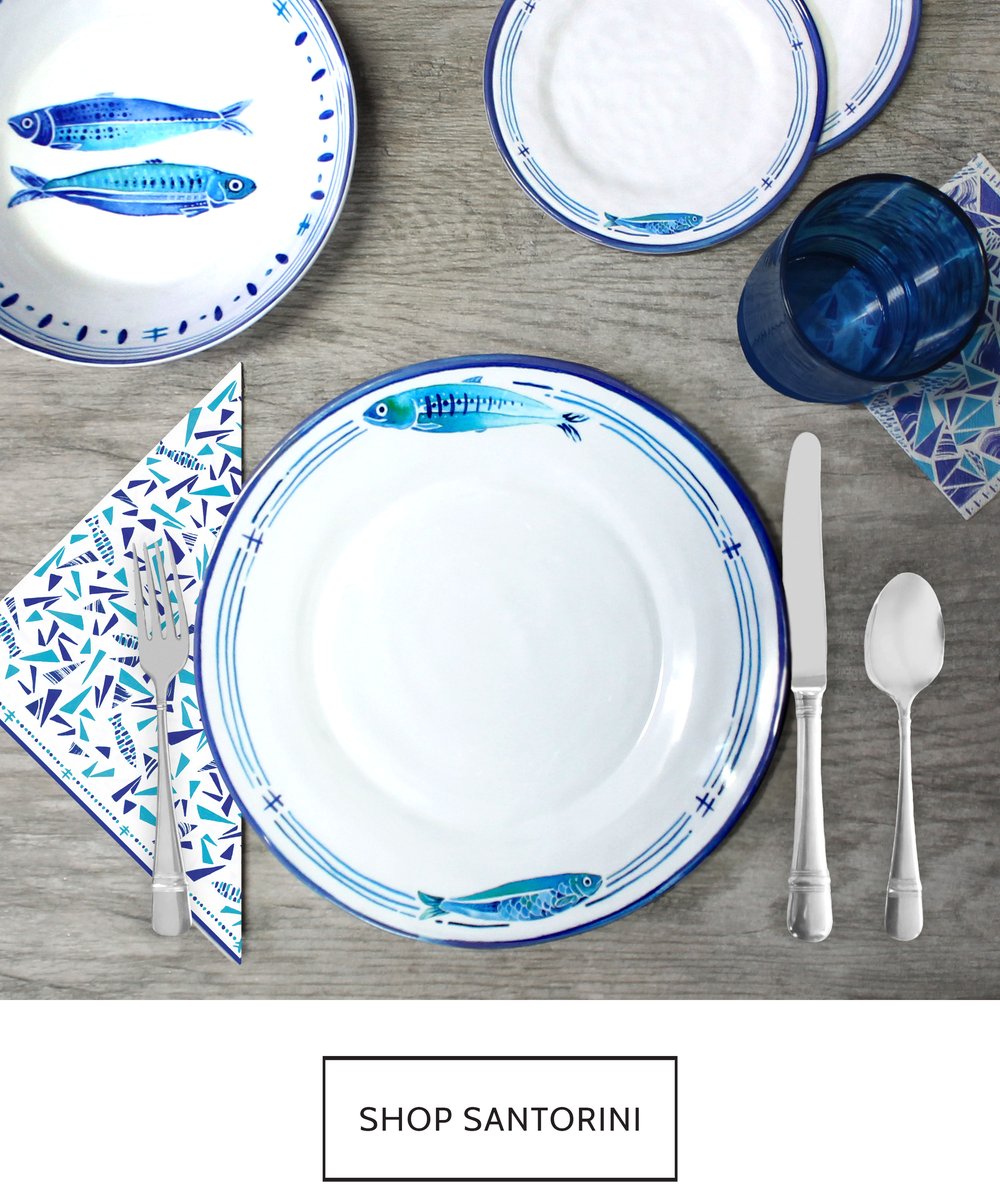 Santorini Paper Cocktail and Dinner Napkin Set