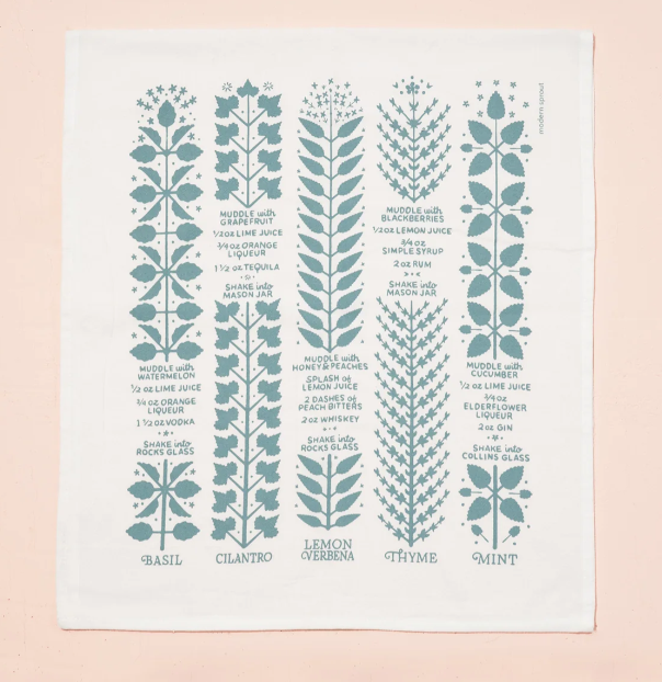 Boozy Botanical Tea Towel